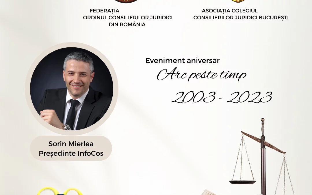 Președintele InfoCons, Sorin Mierlea, participă la evenimentul aniversar Arc peste timp: 2003 – 2023